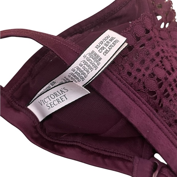 Victoria's Secret Deep Purple Lace Bralette Size XS EUC - Picture 3 of 4